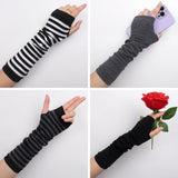Complete Your Alternative Look with Black Punk Long Fingerless Gloves - Alt Style Clothing