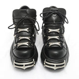 Alternative Fashion Alert: Plus-Size Gothic Platform Shoes with Small Leather and Metal Trim Detail - Alt Style Clothing