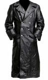 Classic Black Leather Trench Coat: The Perfect Military Uniform Officer Look - Alt Style Clothing