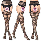 Sexy Rhinestone Fishnet Pantyhose and Printed Lace Stockings - Alt Style Clothing