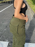 Vintage 90s Baggy Cargo Overalls - High Waist, Wide-Leg, and Multiple Pockets for Streetwear Style