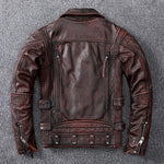 Motorcycle Leather Jacket Men Slim Fit Vintage - Alt Style Clothing