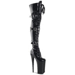 High Heeled Round Platform Lace Up Over The Knee Gothic Pole Dancing Boots - Alt Style Clothing