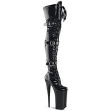High Heeled Round Platform Lace Up Over The Knee Gothic Pole Dancing Boots