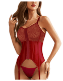 Strappy Lace Corset Lingerie and Push-Up Bra