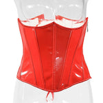 Leather Underbust Corset - Side Zip Up Waist Slimming Cincher Girdle Top - Alt Style Clothing