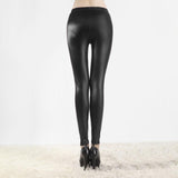 Long and Comfortable Skinny Bodycon Leggings for Women - Faux Leather Material - Alt Style Clothing