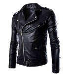 Motorcycle Slim Leather Jacket For Men - Alt Style Clothing