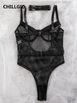 Mesh Bodysuits for Women with Slim Strappy Design