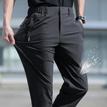 Ice Silk Breathable Straight Leg Pants - Featuring Stretch Material for Comfort and a Fashionable Look
