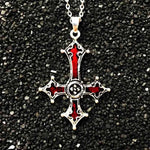Make a Bold Statement with Red Bloody Inverted Cross Pendant Necklace Vintage Gothic Cross Pendant - Alt Style Clothing