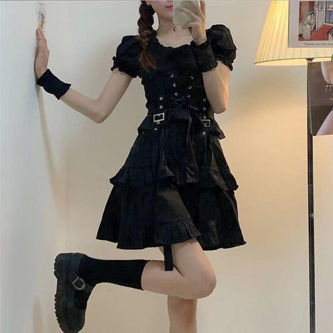 Princess Black Sexy Bad Girl Mini Dress - Alt Style Clothing