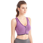 Front Zipper High Stretch Breathable Sports Bra Top