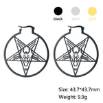 Filigree Stainless Steel Hoops Satanic Gothic Earrings