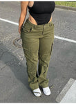 Vintage 90s Baggy Cargo Overalls - High Waist, Wide-Leg, and Multiple Pockets for Streetwear Style