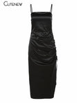 Sleeveless Pleated Bandage Backless Sexy Maxi Dress - Alt Style Clothing