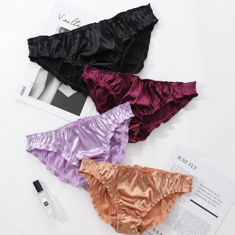 Underwear Low Waist Spot Sexy Soft Comfortable Super Elastic Satin Panties - Alt Style Clothing