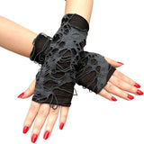 Gothic Fingerless Long Arm Warmer Gloves - Alt Style Clothing