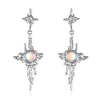 Gothic Irregular Star Stone Lava Geometric Moonstone Earrings - Alt Style Clothing