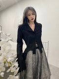 Karrram Gothic Style Blouse - Dark Aesthetic Shirt - Alt Style Clothing