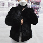 Fur Coat Stand CollarReal Fur Coat - Alt Style Clothing