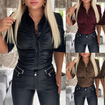 Casual Button-Down Blouse - Solid Color with Turn-Down Collar and Ruched Long Sleeves