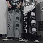 Unleash Your Gothic Retro Style with our Printed Wide Leg Pants Men Women Sweatpants Casual - Alt Style Clothing