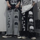 Unleash Your Gothic Retro Style with our Printed Wide Leg Pants Men Women Sweatpants Casual