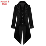 Steampunk Gothic Renaissance Black Velvet Tailcoat Tuxedo Jacket - Alt Style Clothing