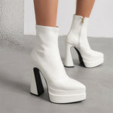 SaraIris Handmade Thigh High Pointed Toe Platform Boots - Sexy Over The Knee Boots for Winter Parties - Alt Style Clothing