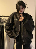 Vintage Black Gothic Bomber Jacket for Women - Alt Style Clothing