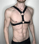 Male Leather Chest Harness Men Adjustable Rave Clothing Full Body Harness Belt Strap - Alt Style Clothing