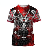 Satan Devil T Shirt Men 2022 Summer Fashion 3D Printed Short Sleeve Shirt Harajuku Unisex Top New - Alt Style Clothing