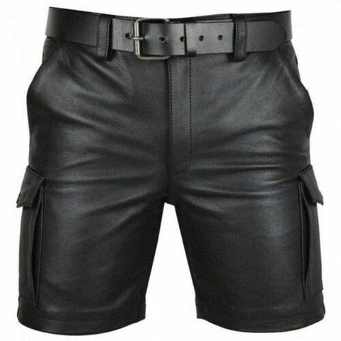 PU Leather Casual Leather Shorts