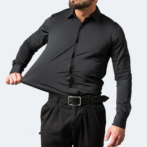 Elastic force non-iron long-sleeved business casual shirt