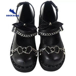 Gothic Lolita Shoes - PU Leather Heart Ankle with Maryzhen Shoes