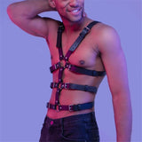 Male Leather Chest Harness Men Adjustable Rave Clothing Full Body Harness Belt Strap - Alt Style Clothing
