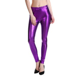 Long and Comfortable Skinny Bodycon Leggings for Women - Faux Leather Material - Alt Style Clothing