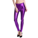 Long and Comfortable Skinny Bodycon Leggings for Women - Faux Leather Material
