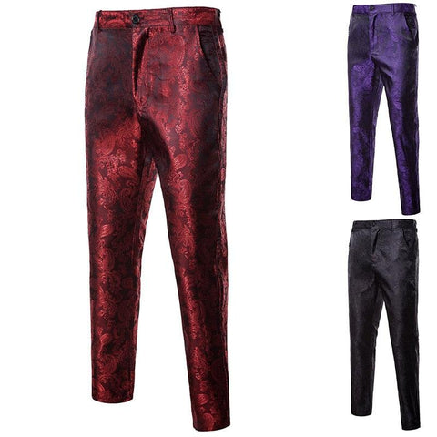 Punk Gothic Party Floral Paisley Stage Performance Steampunk Pants - Alt Style Clothing
