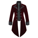 Medieval Gothic Vampire Style Stand Collar Tailcoat Dress - Alt Style Clothing