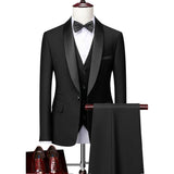 Get the Dark and Dashing Look with Men's Skinny 3 Pieces Set Formal Slim Fit Tuxedo Suit
