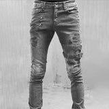 Black Goth Straight Skinny Jeans - Slim Fit Punk Denim Pants - Alt Style Clothing