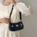 Hot Girls Retro Love Shoulder Bag Patent Leather Ladies Small Crocodile Pattern - Alt Style Clothing