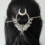 Vintage Renaissance Crescent Moon Cloud Hair Barrette Witchy Moon Hair Stick - Alt Style Clothing