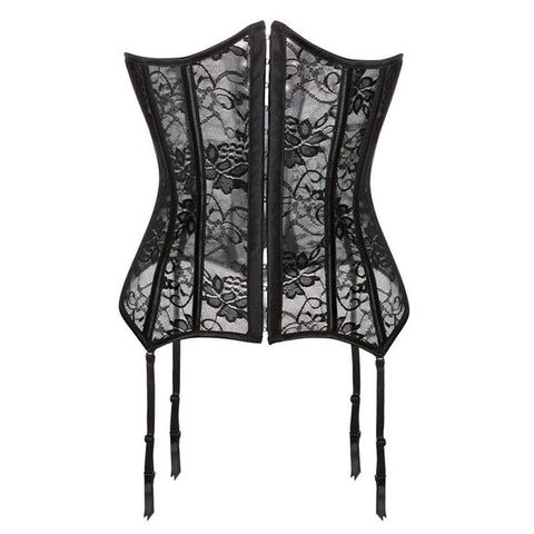 Stay Sexy and Slim with Lace Mesh Breathable Bustier Body Shaper - Alt Style Clothing