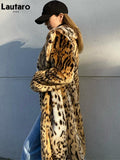 Leopard Print Fluffy Faux Fur Coat - Long, Warm, and Luxurious - Alt Style Clothing