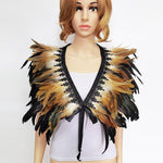 Feather Fake Collar Victorian Real Natural Feather Shrug Shawl Shoulder Wrap Cape - Alt Style Clothing