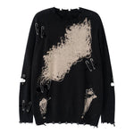Get Comfy and Stylish with Oversized Gothic Knit Sweater Pullover Tops - Alt Style Clothing
