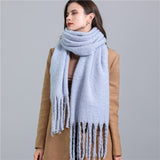 Thick Cashmere Pashmina Scarf with Tassels for Women Warm Soft Shawl Wraps